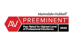 Martindale-Hubbell | AV Preeminent | Peer Rated For Highest Level Of Professional Excellence | 2020