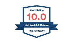 Avvo Rating 10.0 | Carl Randolph Coleman | Top Attorney